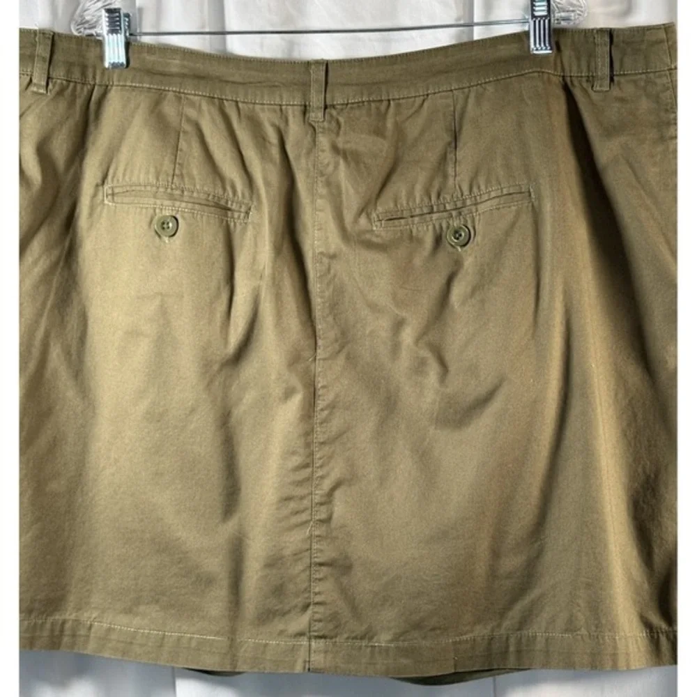 Ellos Olive Green Cotton Blend‎ Stretch Skort Plus 22 Mini Skirt Casual  82-20